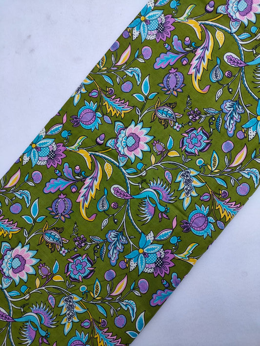Jaipuri Hand Block Printed Pure Cotton Fabric In Running Length - JBRS489