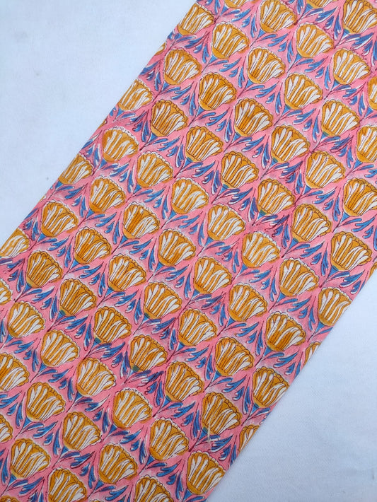 Jaipuri Hand Block Printed Pure Cotton Fabric In Running Length - JBRS490