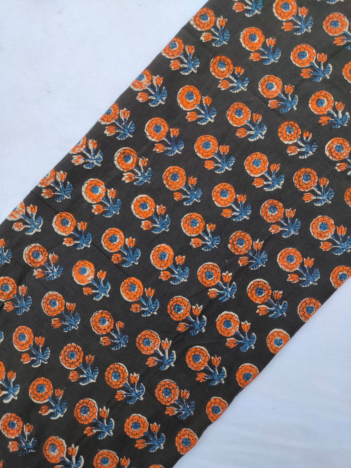 Jaipuri Hand Block Printed Pure Cotton Fabric In Running Length - JBRS494