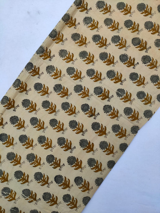 Jaipuri Hand Block Printed Pure Cotton Fabric In Running Length - JBRS495
