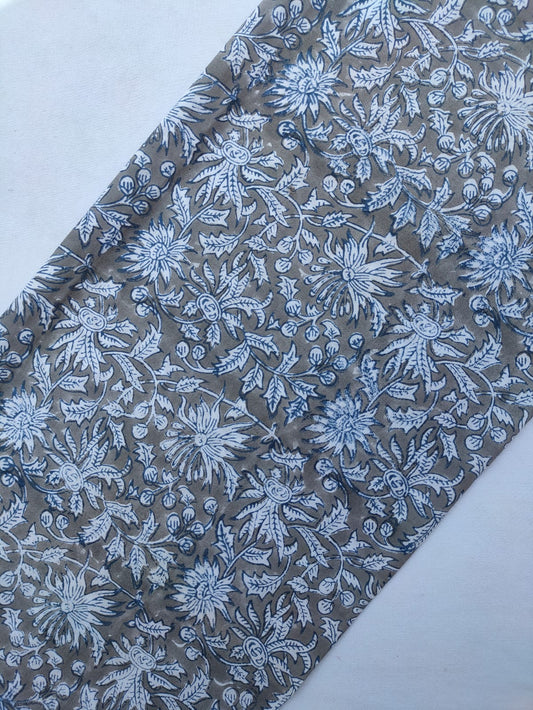 Jaipuri Hand Block Printed Pure Cotton Fabric In Running Length - JBRS497