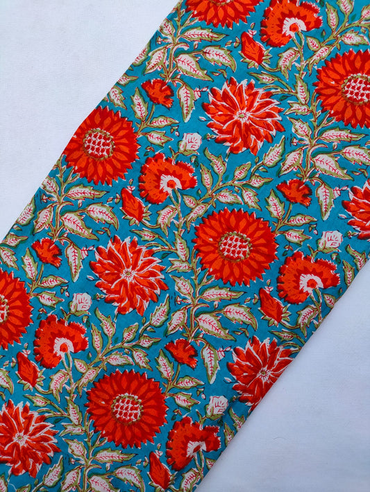 Jaipuri Hand Block Printed Pure Cotton Fabric In Running Length - JBRS509