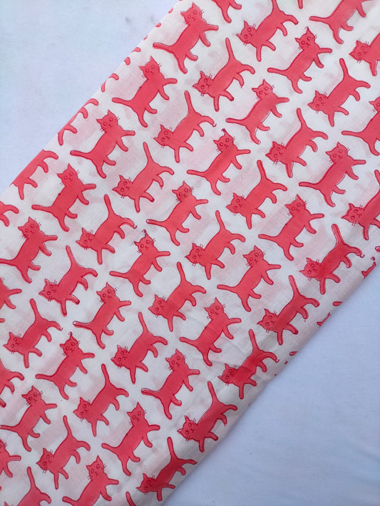 Jaipuri Hand Block Printed Pure Cotton Fabric In Running Length - JBRS510