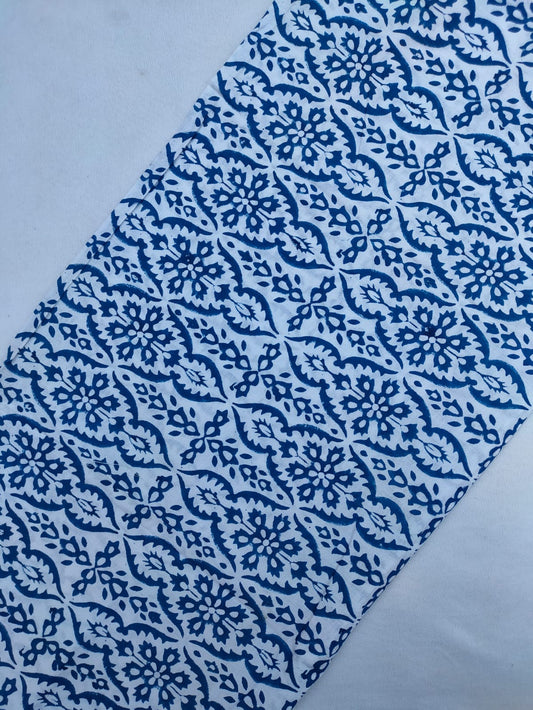Jaipuri Hand Block Printed Pure Cotton Fabric In Running Length - JBRS519