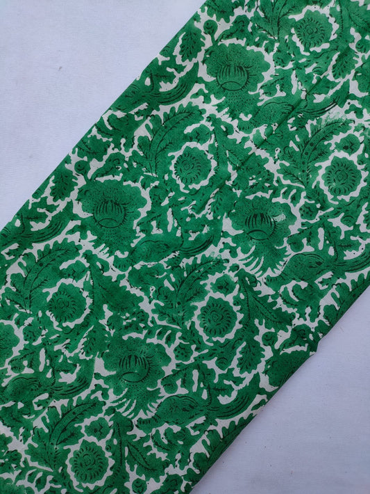 Jaipuri Hand Block Printed Pure Cotton Fabric In Running Length - JBRS520