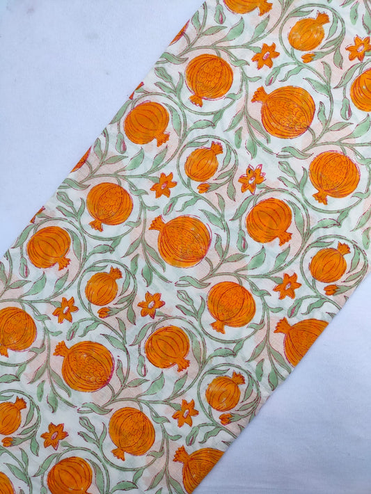 Jaipuri Hand Block Printed Pure Cotton Fabric In Running Length - JBRS523
