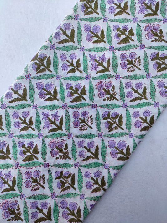 Jaipuri Hand Block Printed Pure Cotton Fabric In Running Length - JBRS530