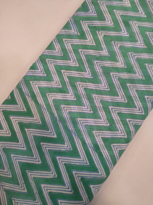 Pure Cotton Hand Block Printed Fabric In Running Length - JBRH11