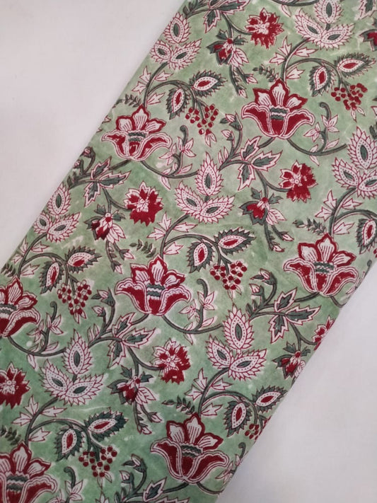 Pure Cotton Hand Block Printed Running Fabric - JBRH13