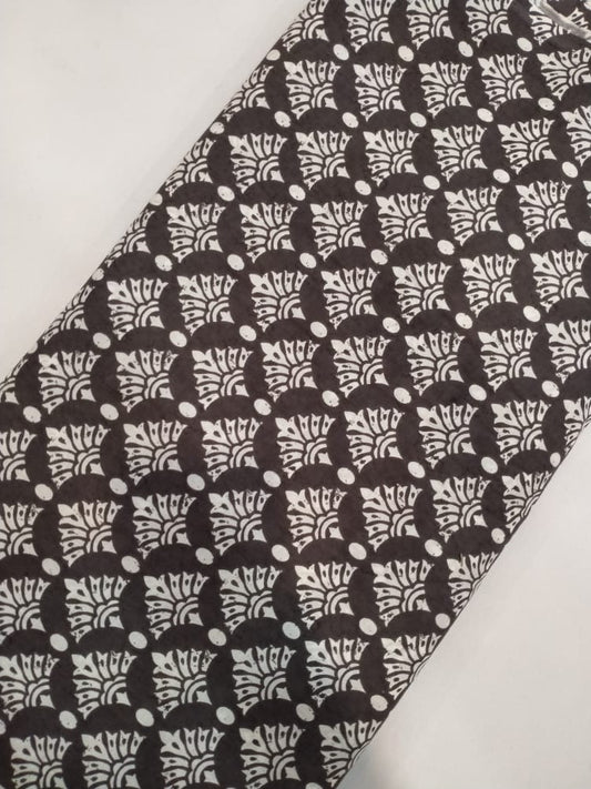 Hand Block Printed Pure Cotton Fabric In Running Length - JBRH24