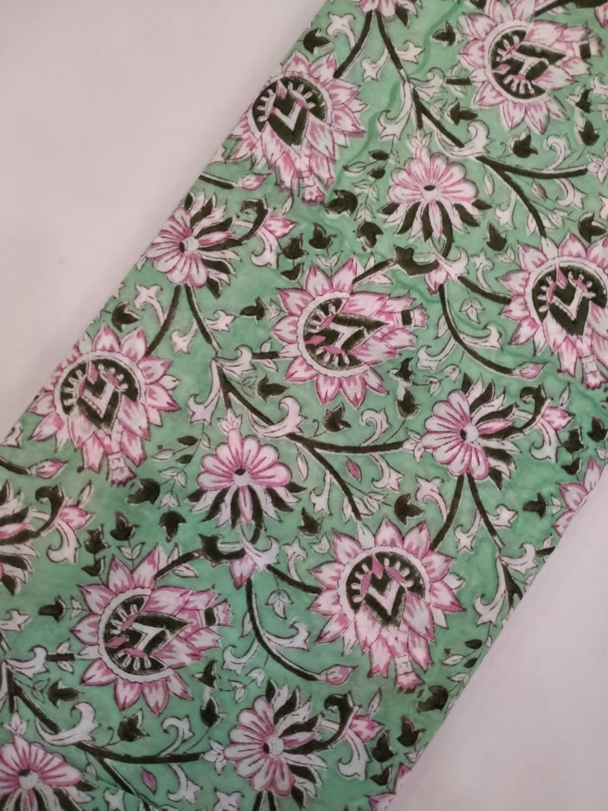 Pure Cotton Hand Block Printed Fabric In Running Length - JBRH27
