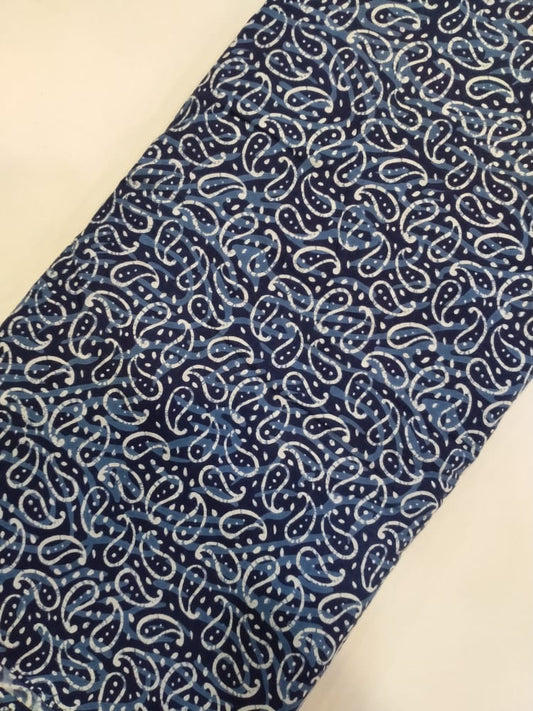 Hand Block Printed Pure Cotton Fabric In Running Length - JBRH28