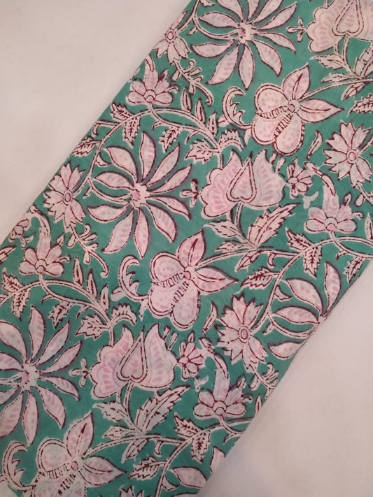 Pure Cotton Hand Block Printed Running Fabric - JBRH33