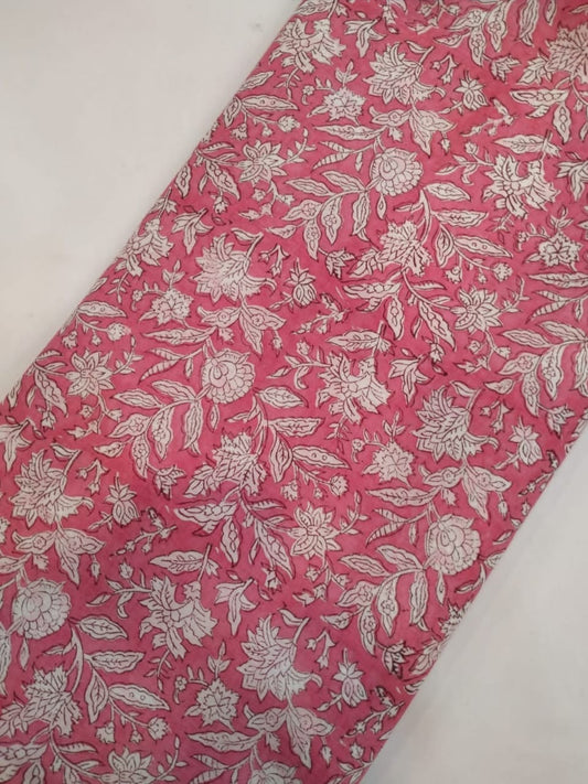 Pure Cotton Hand Block Printed Fabric In Running Length - JBRH47