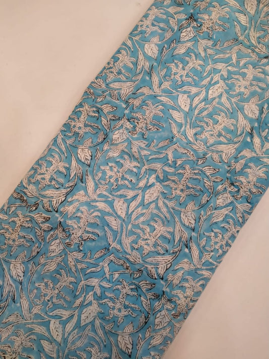 Hand Block Printed Pure Cotton Fabric In Running Length - JBRH52