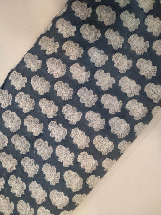 Pure Cotton Hand Block Printed Fabric In Running Length - JBRH55