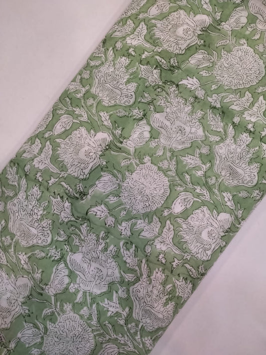 Hand Block Printed Pure Cotton Fabric In Running Length - JBRH56