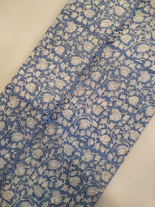 Hand Block Printed Pure Cotton Fabric In Running Length - JBRH60
