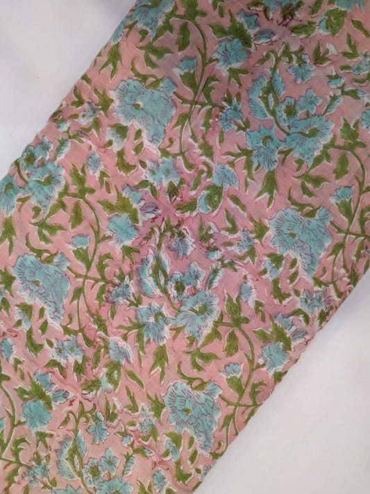 Pure Cotton Hand Block Printed Running Fabric - JBRH61