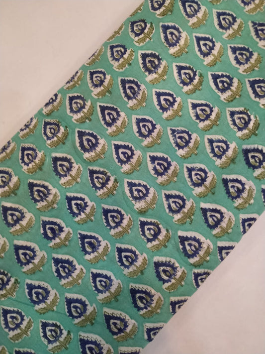 Pure Cotton Hand Block Printed Running Fabric - JBRH65