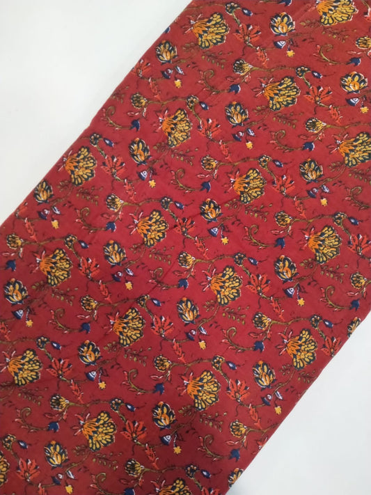 Pure Cotton Hand Block Printed Fabric In Running Length - JBRH07