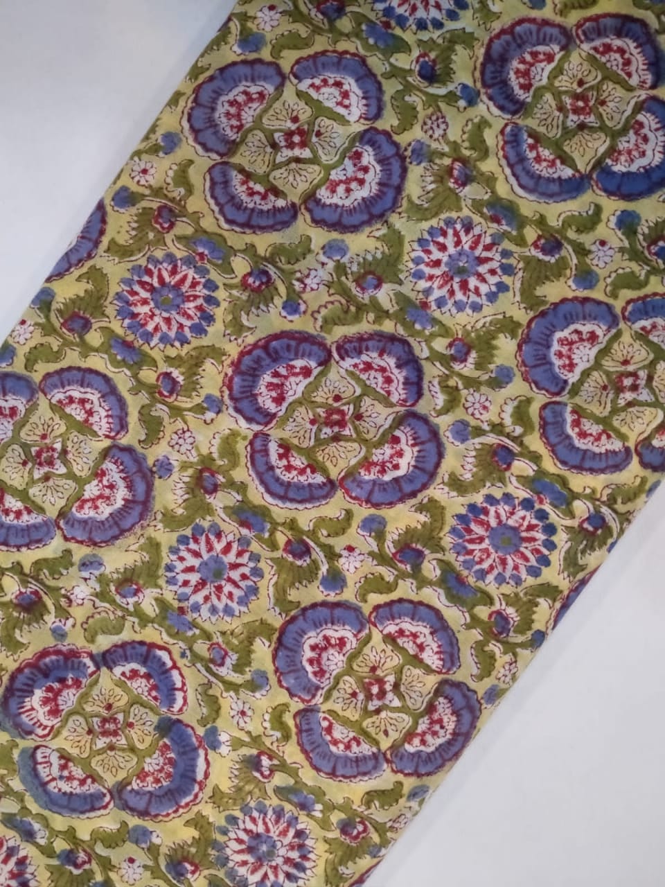 Pure Cotton Hand Block Printed Fabric In Running Length - JBRH71