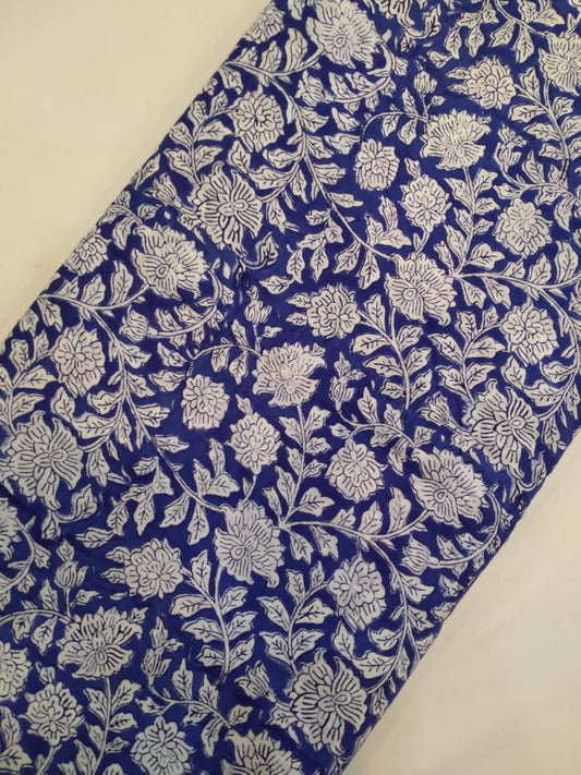 Hand Block Printed Pure Cotton Fabric In Running Length - JBRH72