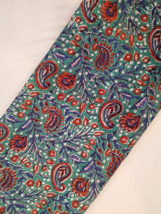 Pure Cotton Hand Block Printed Fabric In Running Length - JBRH113