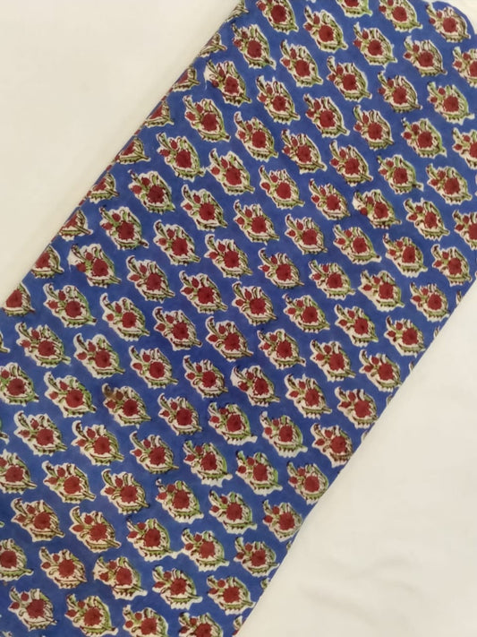 Cotton Hand Block Printed Fabric In Running Length - JBRH115