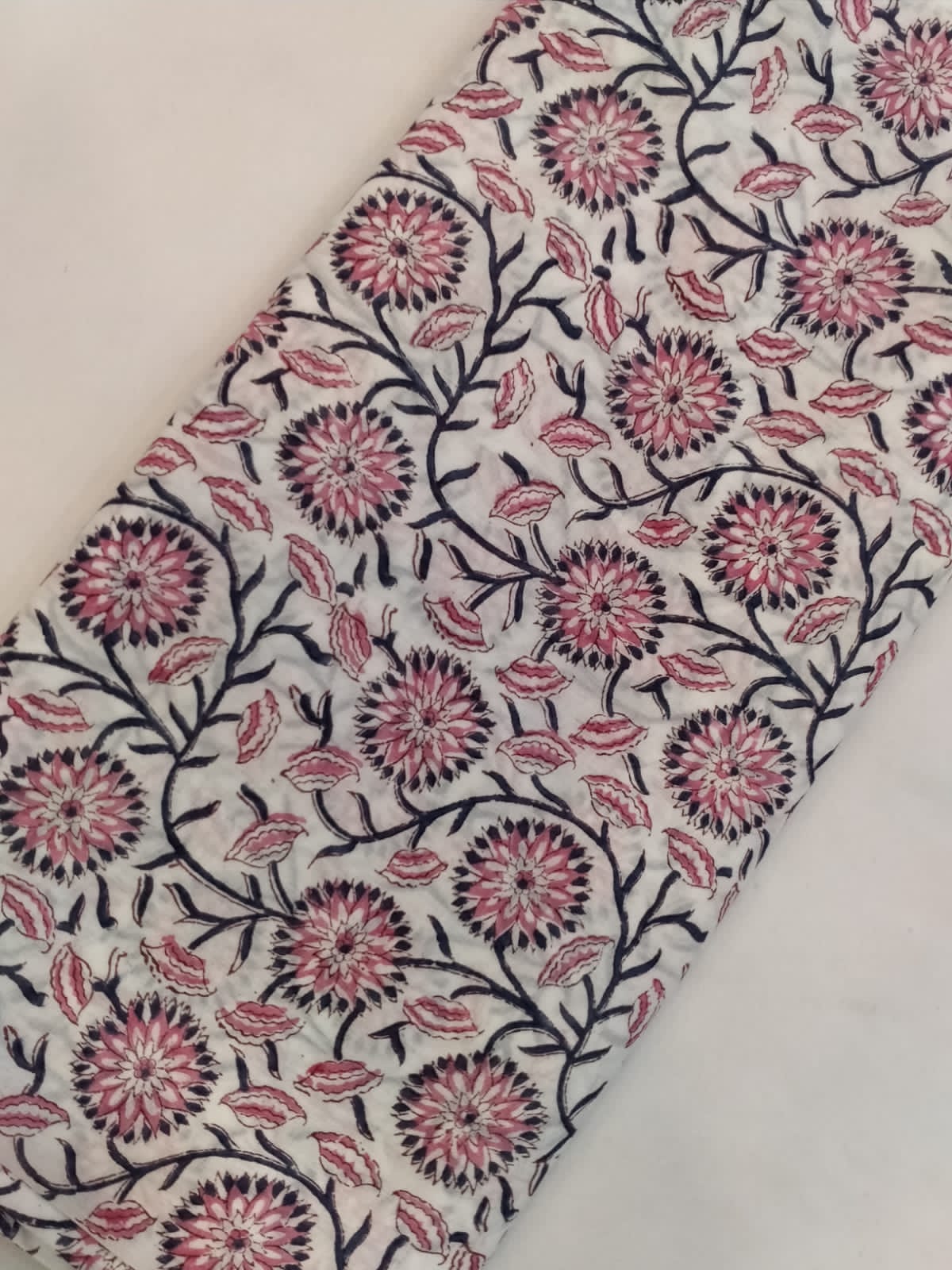 Hand Block Printed Pure Cotton Fabric In Running Length - JBRH102