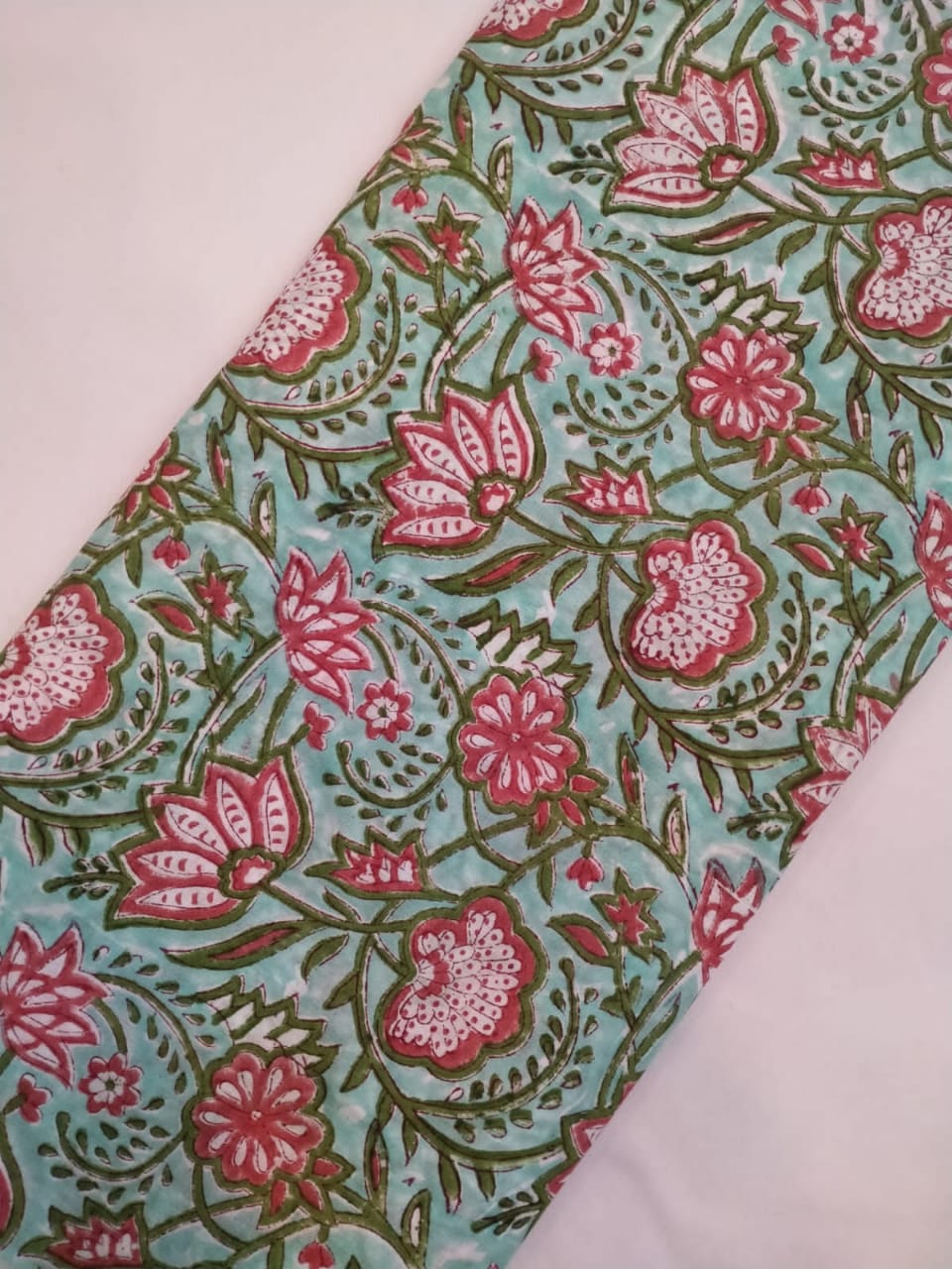 Hand Block Printed Pure Cotton Fabric In Running Length - JBRH122