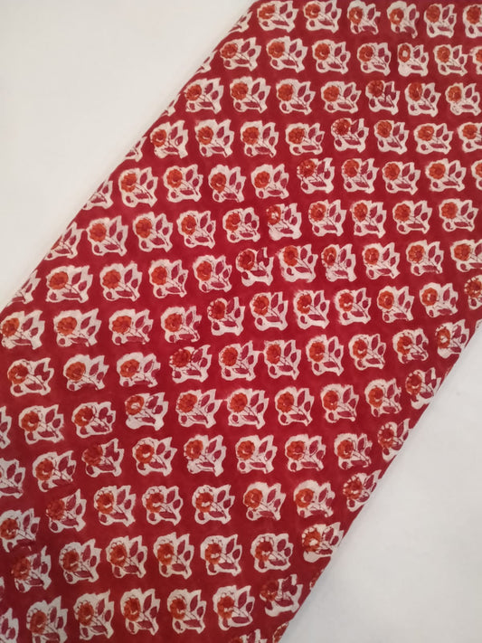 Pure Cotton Hand Block Printed Fabric - JBRH128
