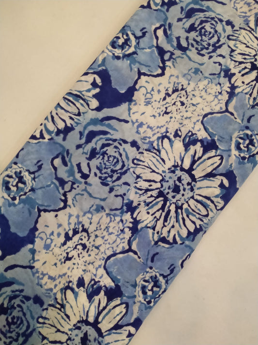 Cotton Hand Block Printed Fabric In Running Length - JBRH131
