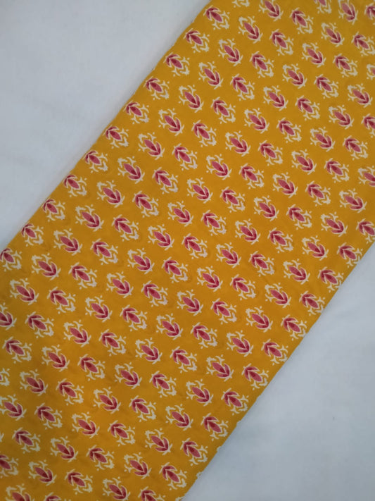 Pure Cotton Hand Block Printed Fabric In Running Length - JBRH133