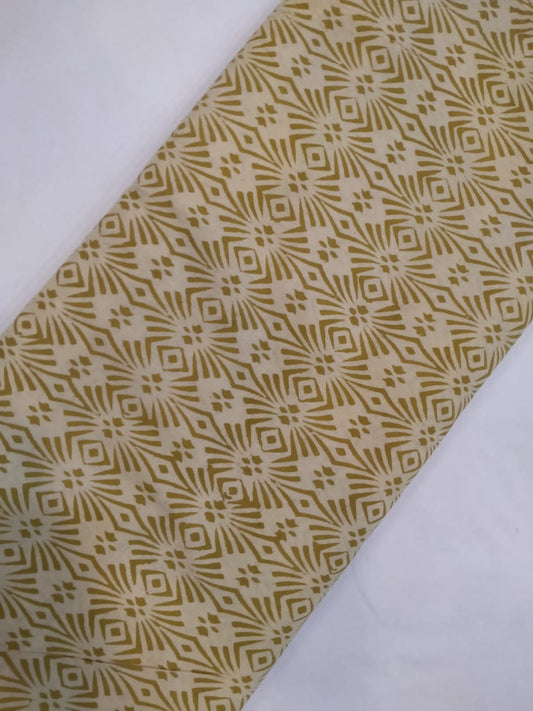 Hand Block Printed Pure Cotton Fabric In Running Length - JBRH134