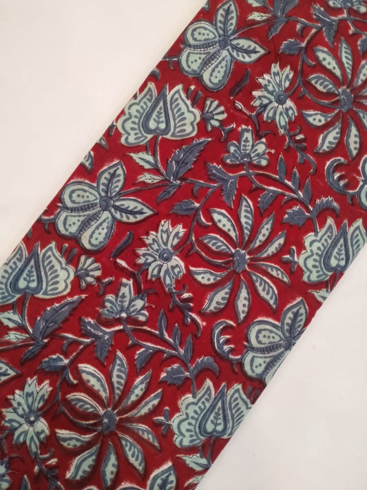 Cotton Hand Block Printed Fabric In Running Length - JBRH135