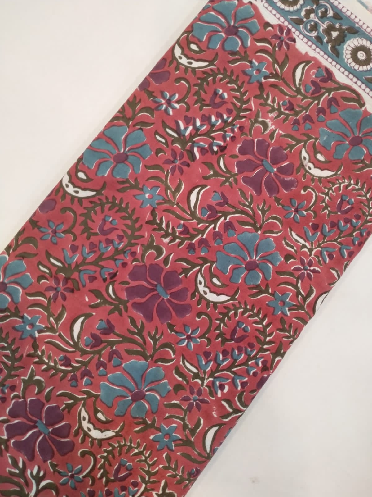 Pure Cotton Hand Block Printed Fabric In Running Length - JBRH137