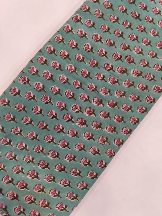 Hand Block Printed Pure Cotton Fabric In Running Length - JBRH138