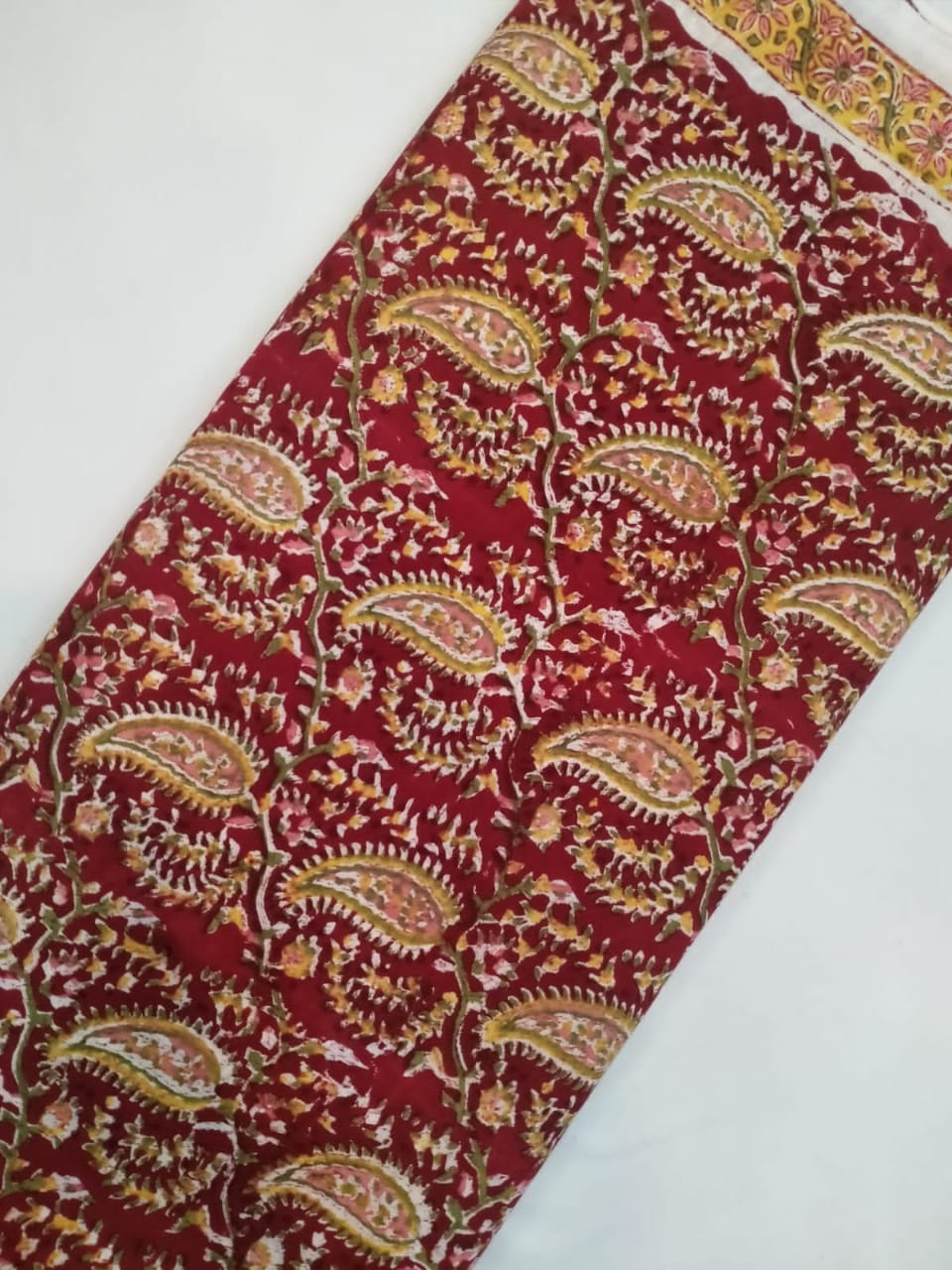 Cotton Hand Block Printed Fabric In Running Length - JBRH139