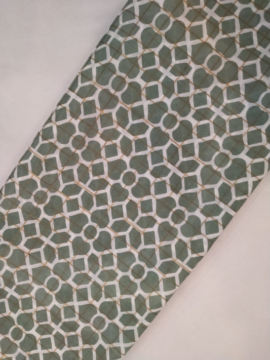 Pure Cotton Hand Block Printed Fabric - JBRH140
