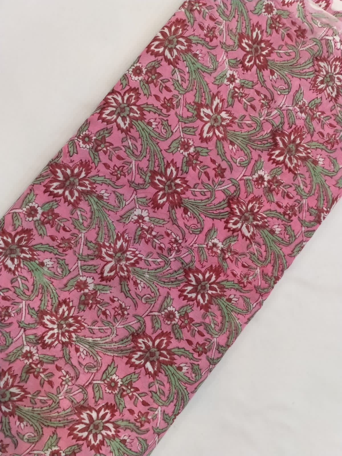 Pure Cotton Hand Block Printed Fabric In Running Length - JBRH109