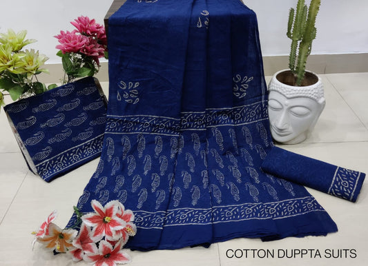 Cotton Salwar Suit set with cotton dupatta
