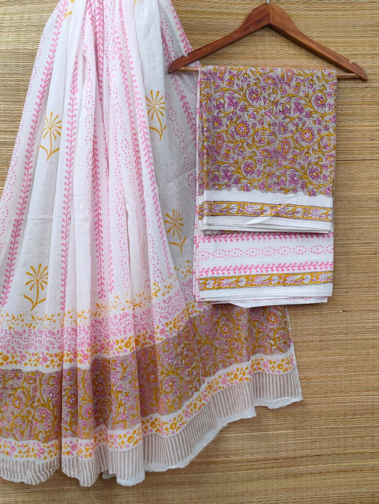 Cotton Salwar Suit set with cotton dupatta