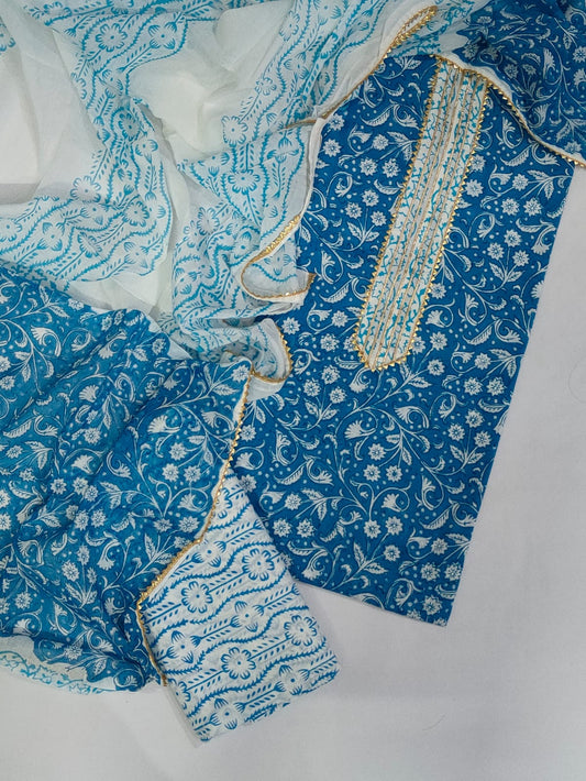 Gota patti work Cotton Salwar suit set