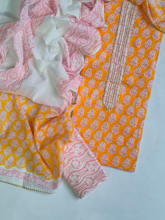Gota patti work Cotton Salwar suit set