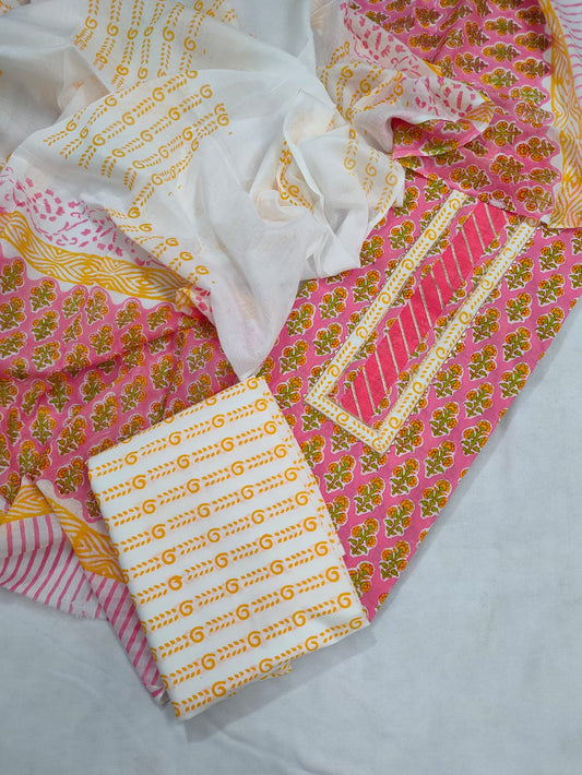 Gota patti work Cotton Salwar suit set