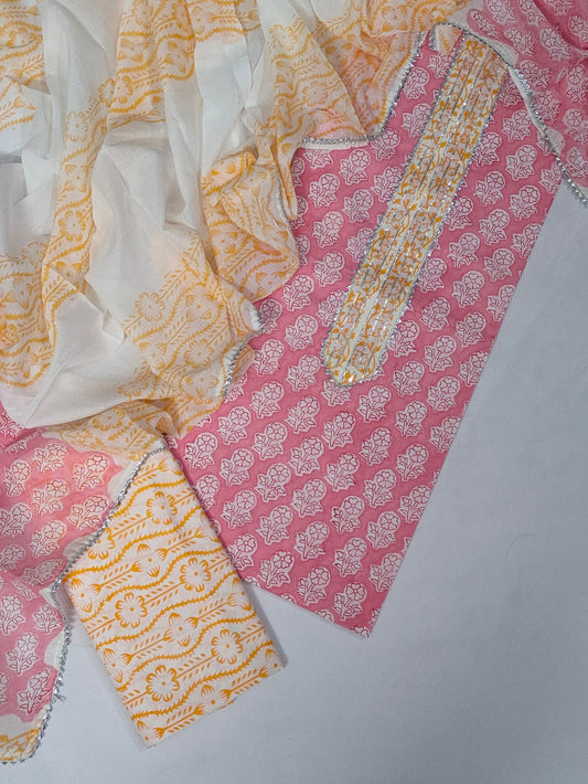 Gota patti work Cotton Salwar suit set