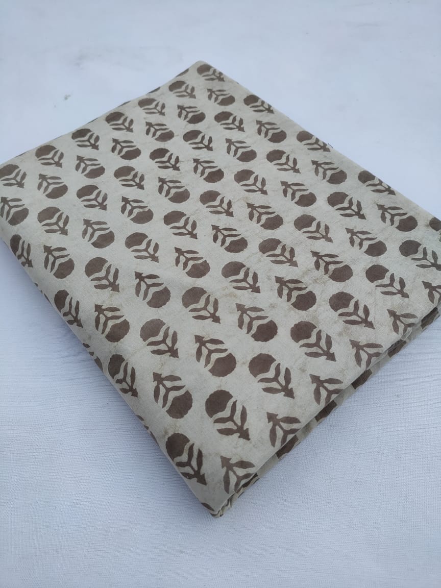 Pure Cotton Hand Block Printed Fabric Material - JBRS355