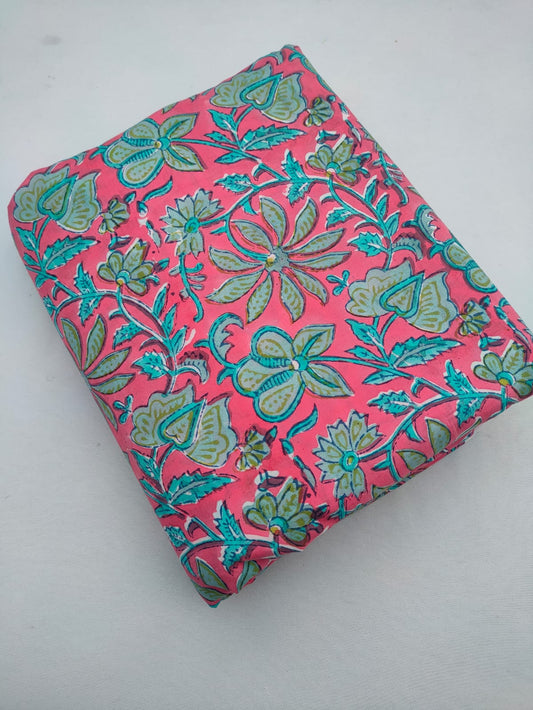 Hand Block Printed Pure Cotton Sanganeri Fabric - JBRMJ22