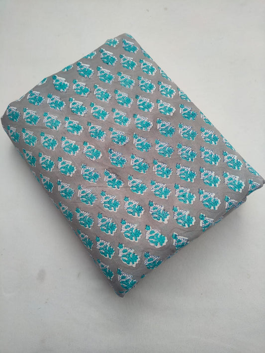 Hand Block Printed Pure Cotton Sanganeri Fabric - JBRMJ23